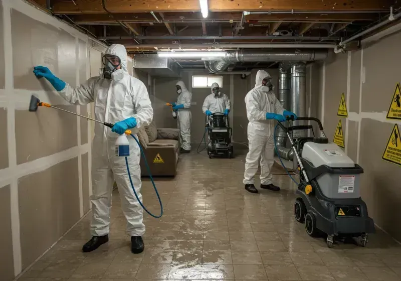 Basement Moisture Removal and Structural Drying process in Kenilworth, PA